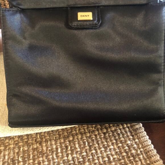 DKNY cocktail bag/clutch formal black satin - Picture 6 of 10